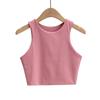 Slim Fit Бег Фитнес Йога Укороченные Майки Женские Двухслойные Однотонные Повседневные Летние Жилеты Офисные Леди Элегантные Модные Майки Майки 24094
