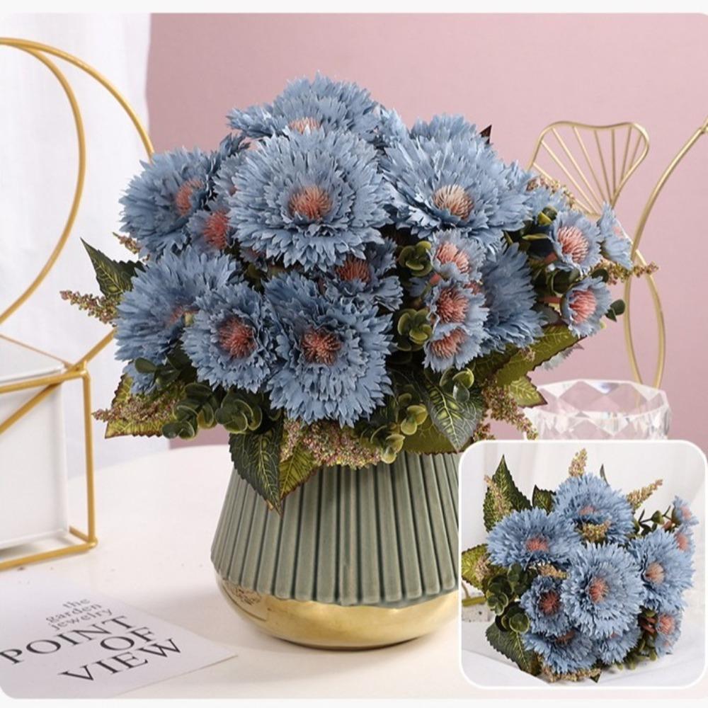 Шелковый Искусственный Букет Гербер 7 Головок Декор Растение Симуляция Реалистичный Искусственный Цветок Реквизит для Фото