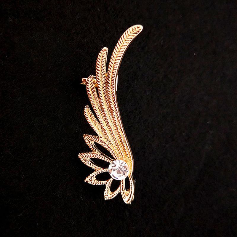 Женские серьги-гвоздики с крыльями ангела, элегантные женские серьги с кристаллами и стразами, модные вечерние серьги-зажимы для ушей