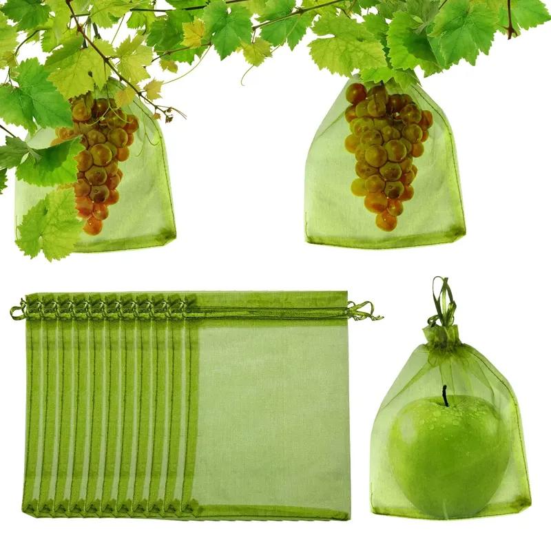 50Pcs Grapes Fruit Protection Bags Garden Mesh Bags Agricultural Orchard Pest Control Anti-Bird Netting Vegetable Bags