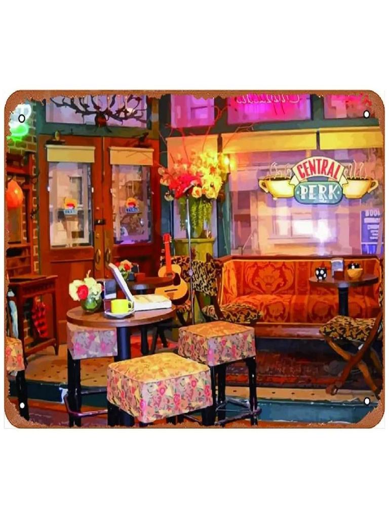 Винтажная металлическая жестяная табличка Friends Central Perk Ретро настенный плакат для игровой комнаты, кафе, гаража, клуба, бара и пабов декор