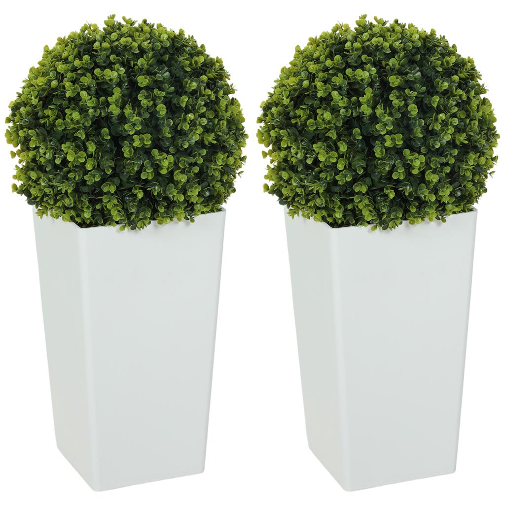 Set of 2 Artificial Eucalyptus Balls 65 cm Artificial Plant with UV Protection, 330 Leaves, Potted, Green