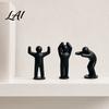 Anthropomorphic Art Pieces 8Pcs Mini Sports Figurines Minimalist Abstract Human Statues with Multi-Poses Modern Office Decor Stress Relief Desk for
