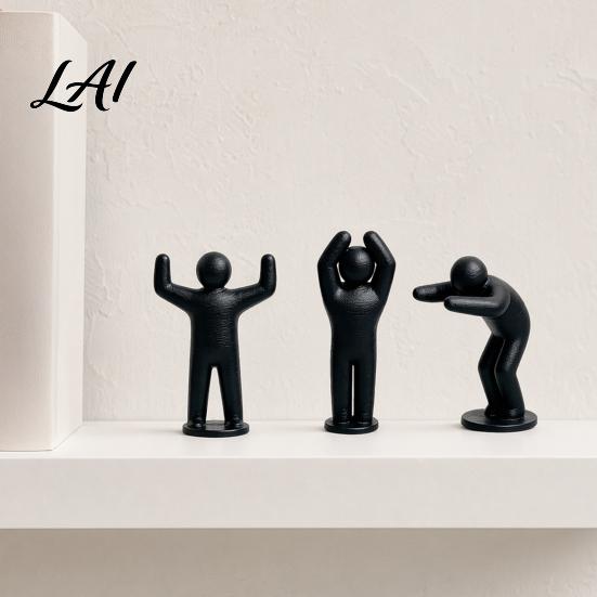 Anthropomorphic Art Pieces 8Pcs Mini Sports Figurines Minimalist Abstract Human Statues with Multi-Poses Modern Office Decor Stress Relief Desk for