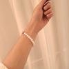 jewelCOUNTY White Snow Pearl Bracelet 925 Silver
