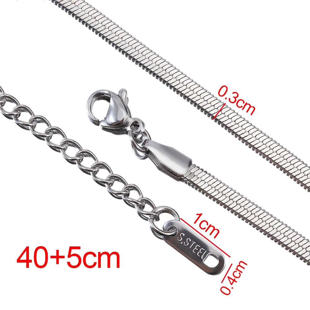 5pcs Stainless Steel Snake Chain Necklace Box Chain with Clasp Extended Chains DIY Men Jewelry Making Findings Accessor No Fade