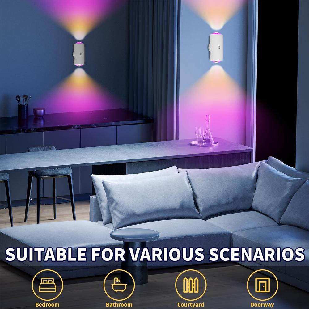 Rechargeable Atmosphere Light Smart Induction Wall Lamp Motion Sensor LED Night Light Bedside Lamp for Room Bar Decoration