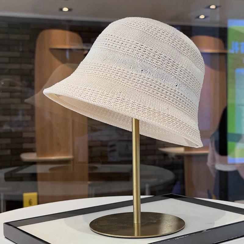 New fashion sunshade sunscreen fisherman hat children spring and summer knitted hollow breathable face small bucket hat