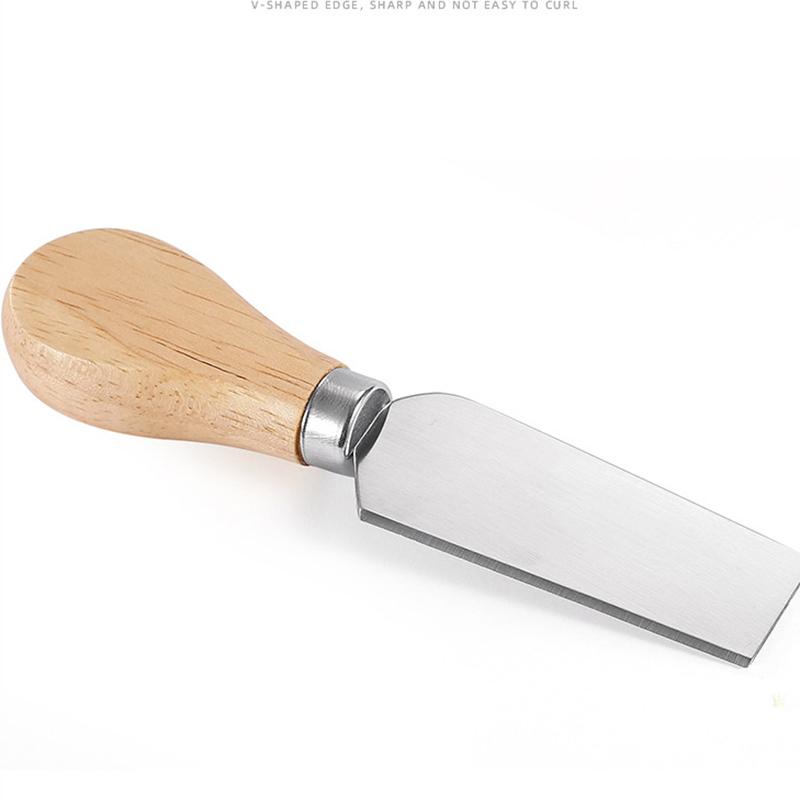 5pcs/set Stainless Steel Knife Sets Wood Handle Cheese Cutter Slicer Kitchen Spatula Cheese Knives Kitchen Cooking Accessories