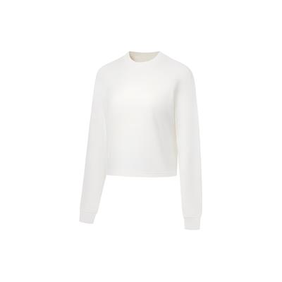 Li Ning однотонная свободная футболка с длинным рукавом женская топы Off-White AHST156-1
