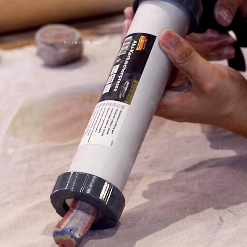 Гончарное замешивание Резьба Выдавливание Глиняный пистолет DIY Ручная лепка Творческий Глиняная полоска Форма Прокладка 12 видов калибра Керамические художественные инструменты