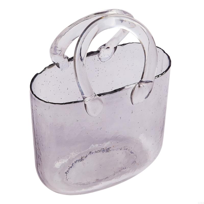 62KD Clear Glass Vase Fish Vase Bucket Decorative Flower Pot Desktop Ornaments for Home Festival Wedding Decoration
