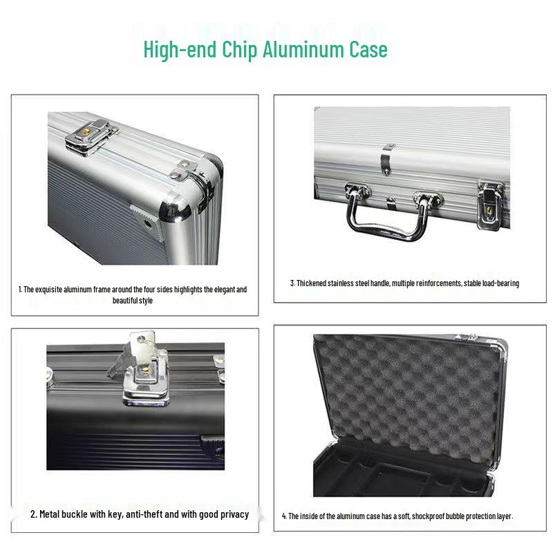 Черный закругленный кейс для упаковки чипов из алюминиевого сплава