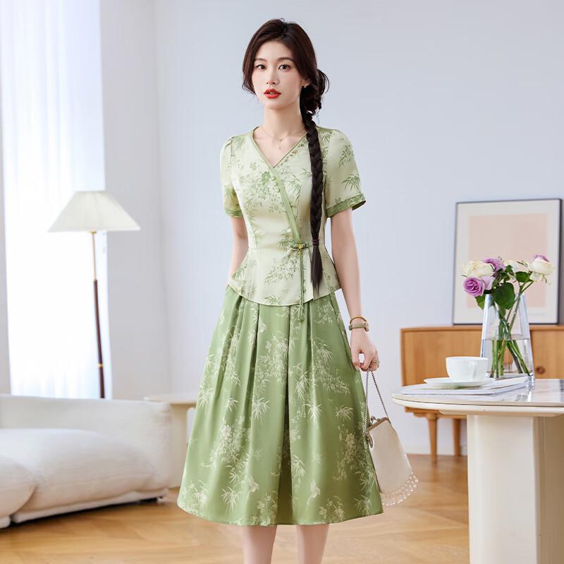 New Chinese Style Cheongsam Two-piece Set