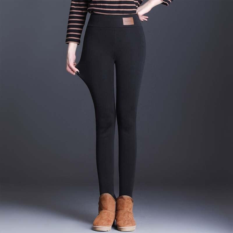 Winter Fashion Warm Thicken Leggings Casual Female Soft Skinny Ladies Trousers Office-lady Cold Resistant Lady Pants 29269