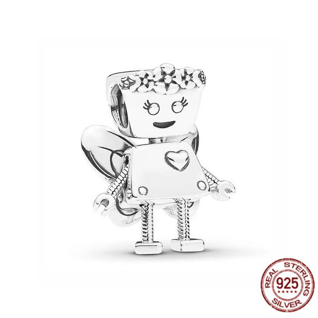 Очаровательная бусина подходит для оригинального браслета/серьг/ожерелья из стерлингового серебра 925 пробы, ювелирное украшение в виде гриба Нини, кролика, мудрой совы, лисы