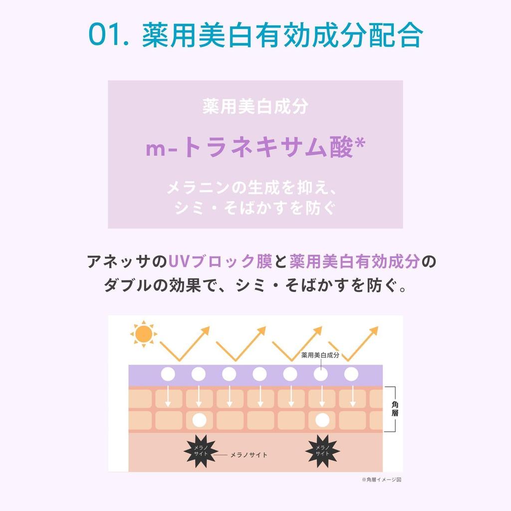 ANESSA Осветляющий УФ-гель N, 90г (Квази-лекарство) Солнцезащитный крем SPF50+ PA++++ для лица и тела, водостойкая база под макияж