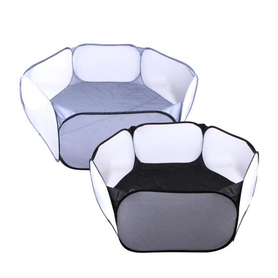 Small Pet Playpen Breathable Mesh Prevent Escape Collapsible Hexagonal Playpen Rabbits Guinea Pig Rabbit