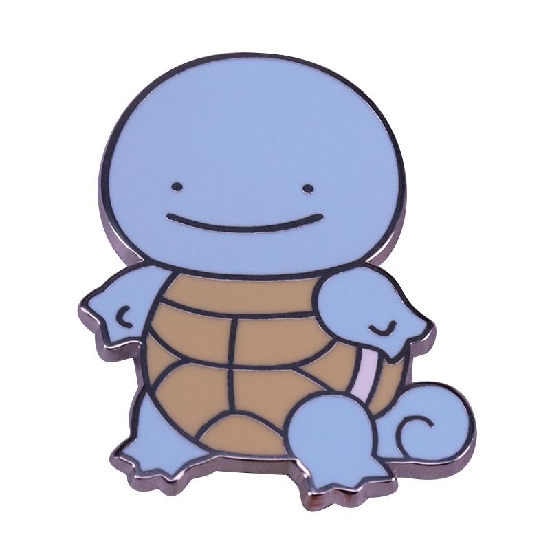Kawaii Spirit Squirtle Enamel Pins Collect  Series Metal Cartoon Brooch Backpack Hat Bag Collar Lapel Badges