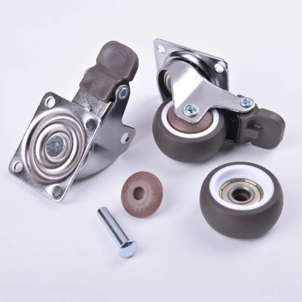 Поворотное колесо 4 шт. Мебельное колесо Универсальное колесо из мягкой резины Роликовое колесо для платформенной тележки Аксессуар для стула 1/2 дюйма