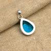 Великолепный синий топаз, драгоценный камень ручной работы, стерлинговое серебро 925 пробы, ювелирный кулон для свадебного подарка