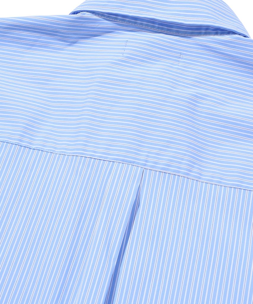 OTHERFITS Striped Marine Crop Shirt (Sky Blue)