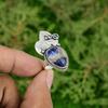 Natural Sodalite Gemstone 925 Sterling Silver Stackable Ring Size 8.5 For Girls