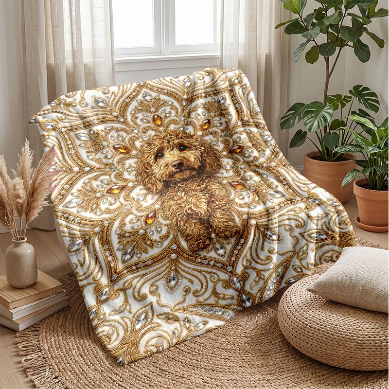 Golden Corgi Dreams Theme blanket Lightweight Warm Flannel Blanket Decorative Throw Blanket for Home Decoration