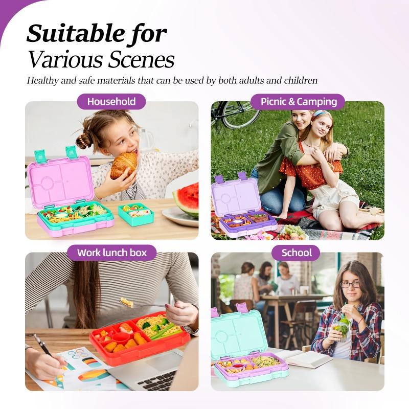 Портативный детский милый мультяшный герметичный ланч-бокс, разделенный, герметичный, микроволновый ланч-бокс, подходит для школы и пикников