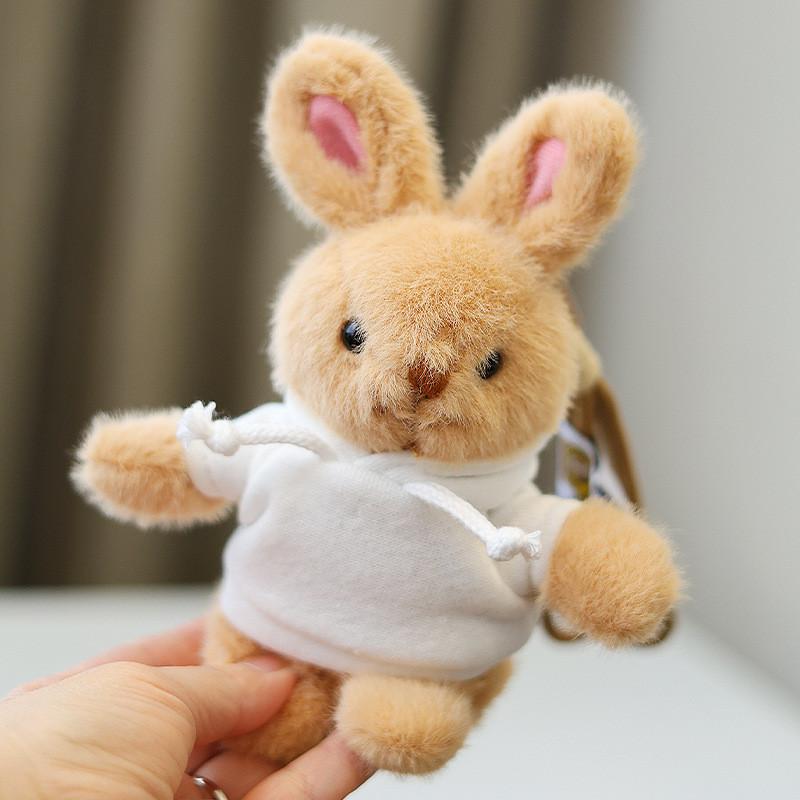 Rabbit Plush Keychain Toy Cute Stuffed Animal Doll Kids Birthday Gift Keyring