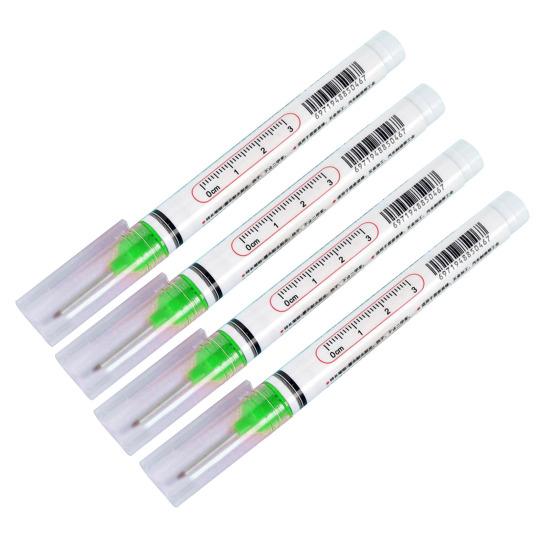 4 Pcs Long Head Deep Hole Marker Pens 20mm Long Nose Marker Quick Dry Waterproof Colorful Carpenter Pen for Construction Bathroom Woodworking