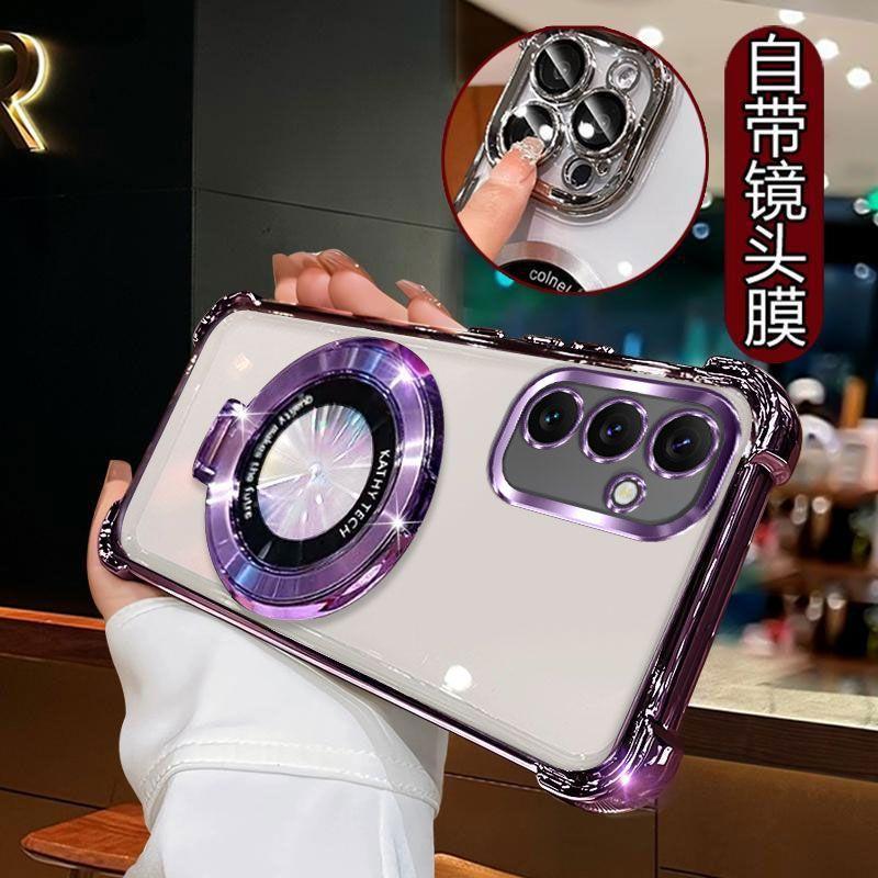 Противоударный чехол с блестящим покрытием и магнитным держателем для Samsung Galaxy A05 A05S A04 A04E A03S A02S A03 A02 A51 A71 A21S A31