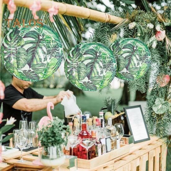 Тропический бумажный фонарь из пальмовых листьев в китайском стиле, подвесной фонарь, украшение для гавайской тематики, товары для вечеринки в стиле Луау, свадебный декор для дома