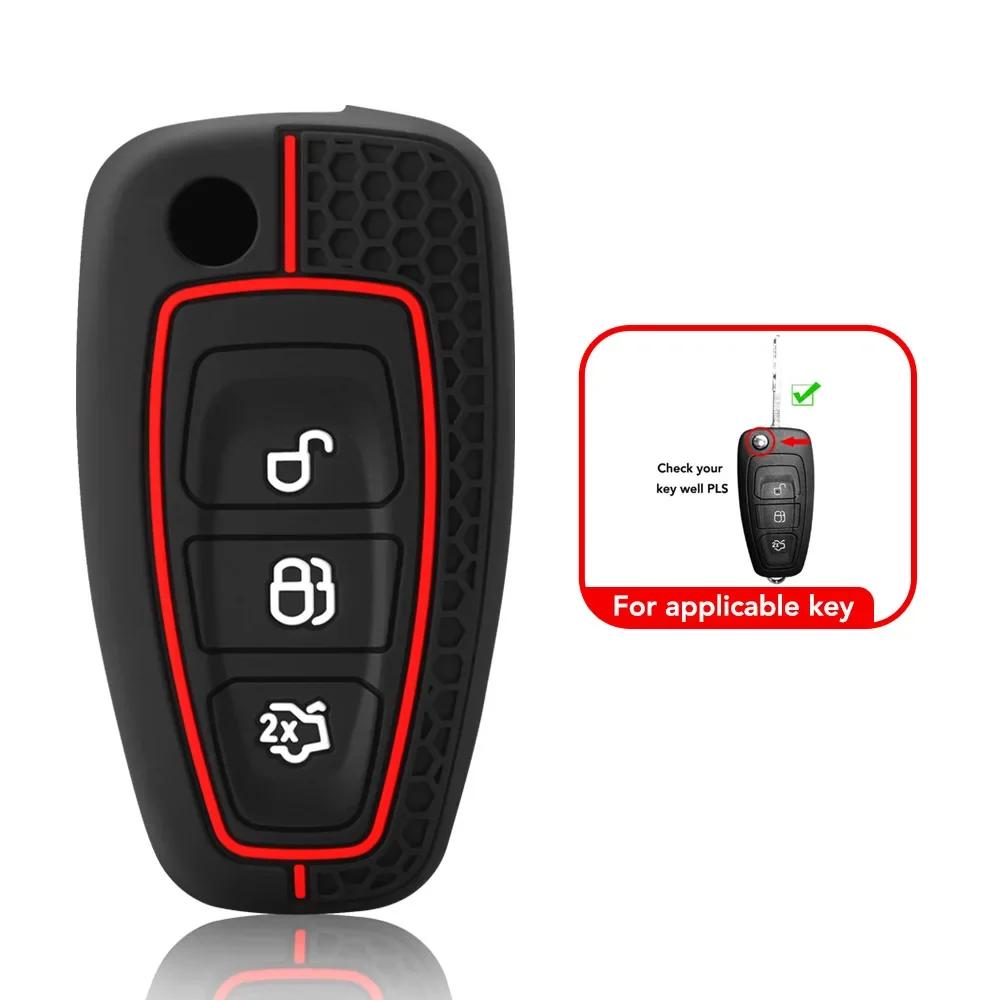 Чехол-сумка для смарт-ключа автомобиля с 3 кнопками для Ford C-Max Mondeo Kuga Fiesta Titanium Ford Focus 3 4 ST MK3 MK4