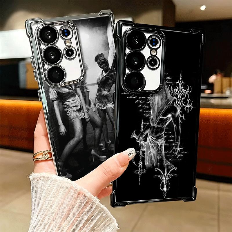 Чехол для телефона с покрытием в стиле Silent Hill для Samsung Galaxy S24 S25 FE S26 Edge S23 Ultra S22 S21 Plus S20, противоударный, с подушкой безопасности