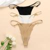 Fashion Female Briefs Solid Color Protective Lightweight Chain Splicing Strap Seamless Girls G-string Inside Wear