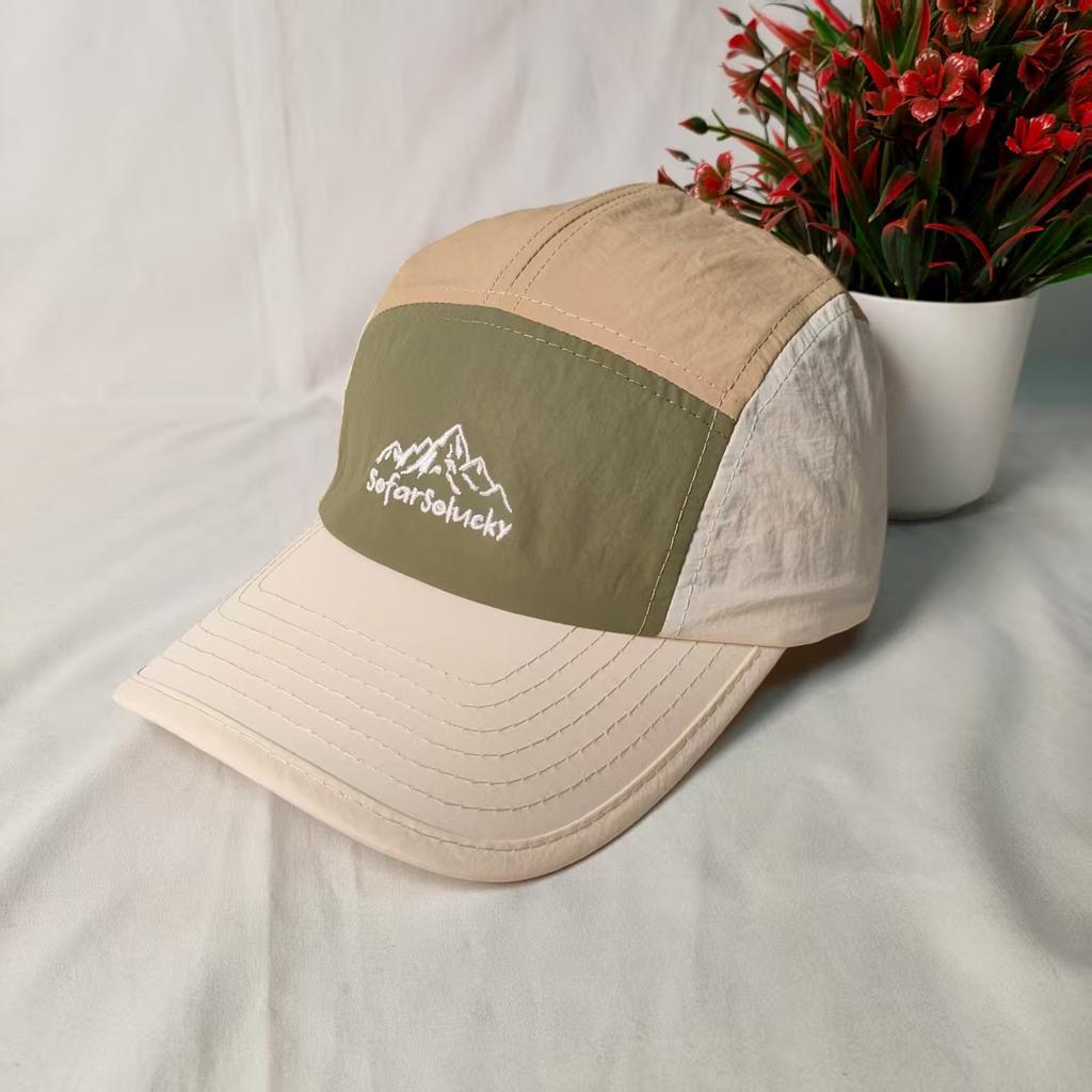 Color matching cap New spring and summer embroidery slightly curved baseball cap Outdoor hiking sun protection Quick drying men and women