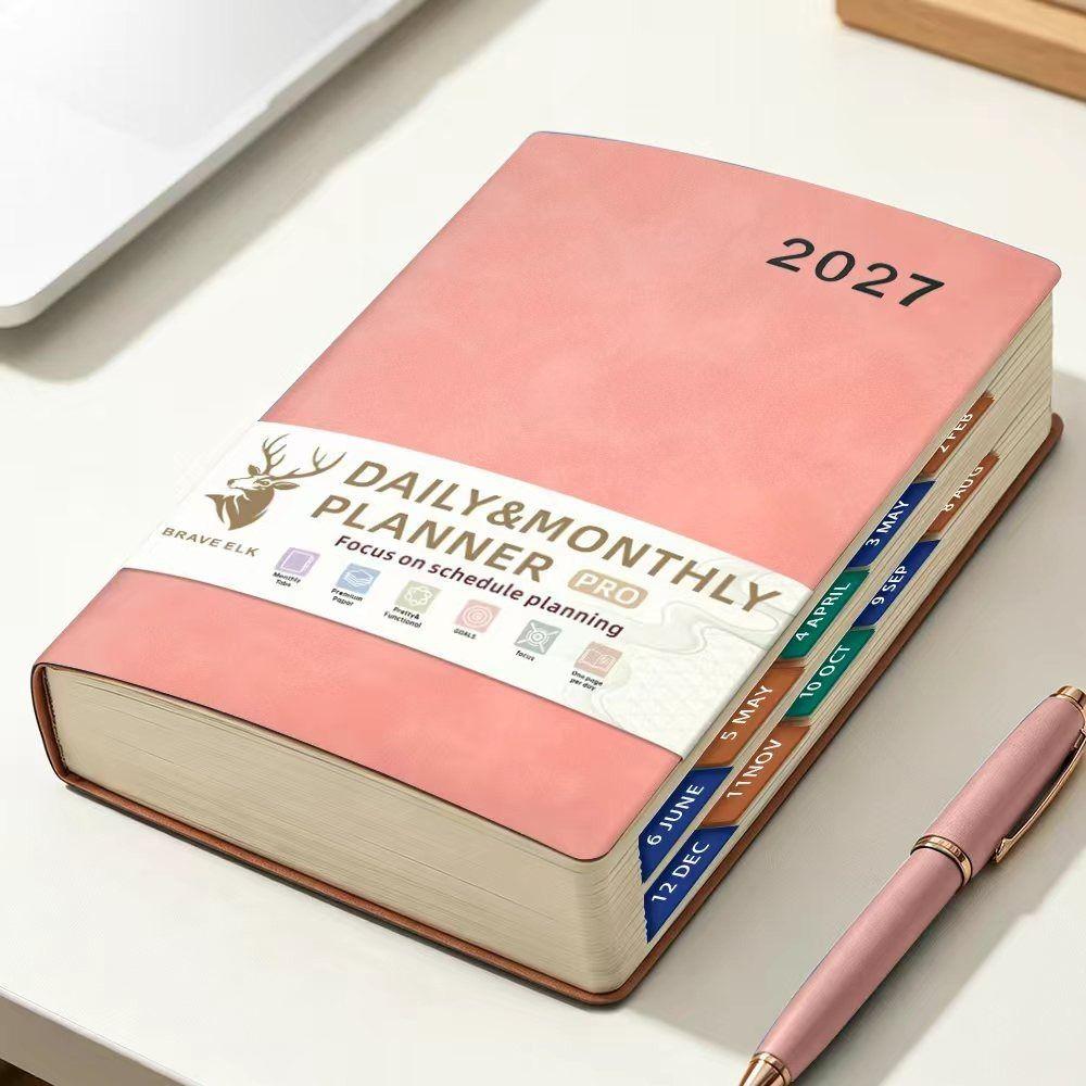 Wear-resistant 2027 Schedule Planner Notepad 12 Months Office Work Planner Student