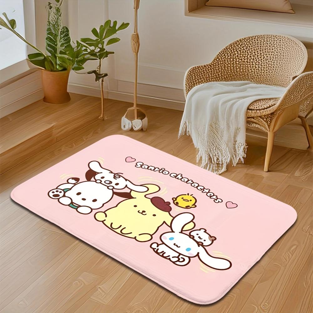 1pc Premium Flannel Creative Doormat, Non-Slip Bottom Mat with Sanrio Cartoon Character Collection Design, Soft and Comfortabl