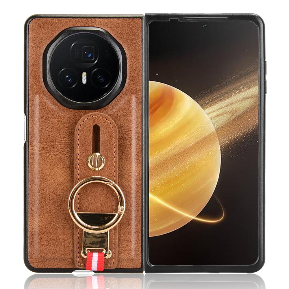 Чехол для Honor Magic V3 5G Кожа+ПК+ТПУ Браслет Чехол с кольцом-открывалкой для бутылок