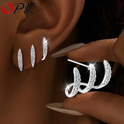1 пара женских серебристых серег-когтей, набор, супер сверкающий синтетический материал, ослепительный… Больше