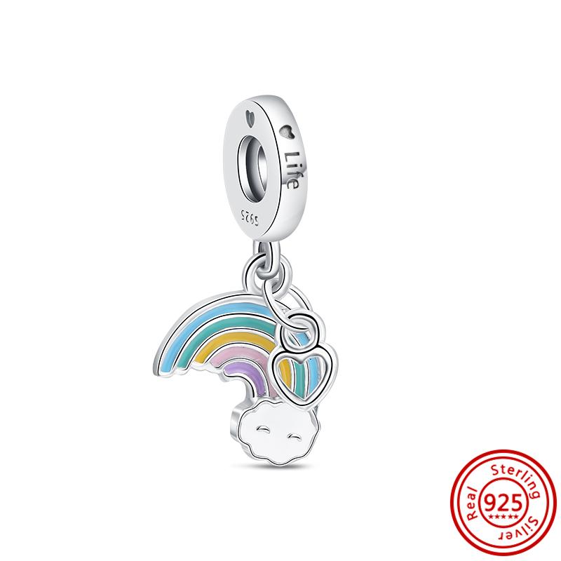 925 Серебряные голубые глаза дельфина кита тропической рыбы красочная палитра бусины шарма подходят оригинальные подвески браслет женские ювелирные изделия