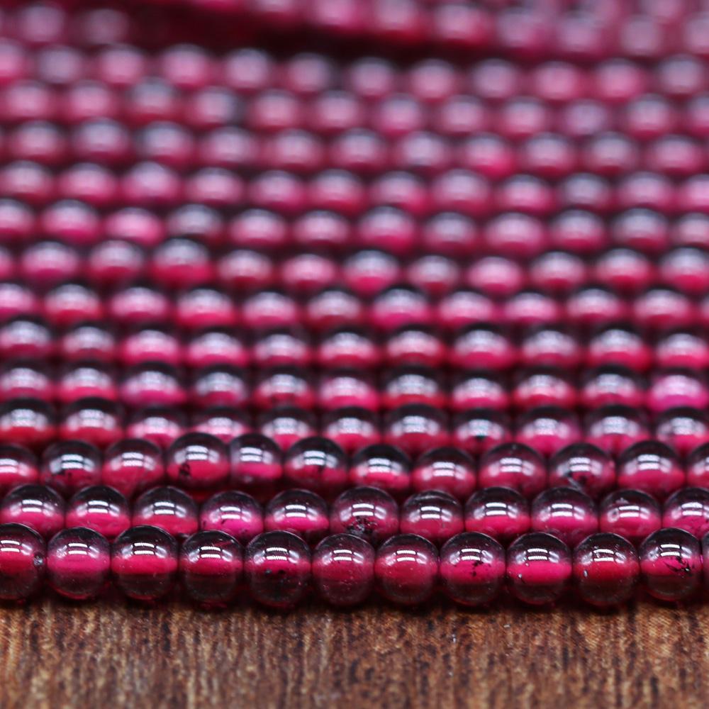 Бусины из натурального камня граната 2/3/4/мм круглые гладкие бусины для изготовления ювелирных изделий своими руками серьги браслет ожерелье аксессуары