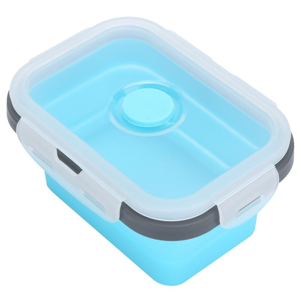 4PCS Stackable Design Collapsible Food Storage Container Silicone Bento Box Container For Camping