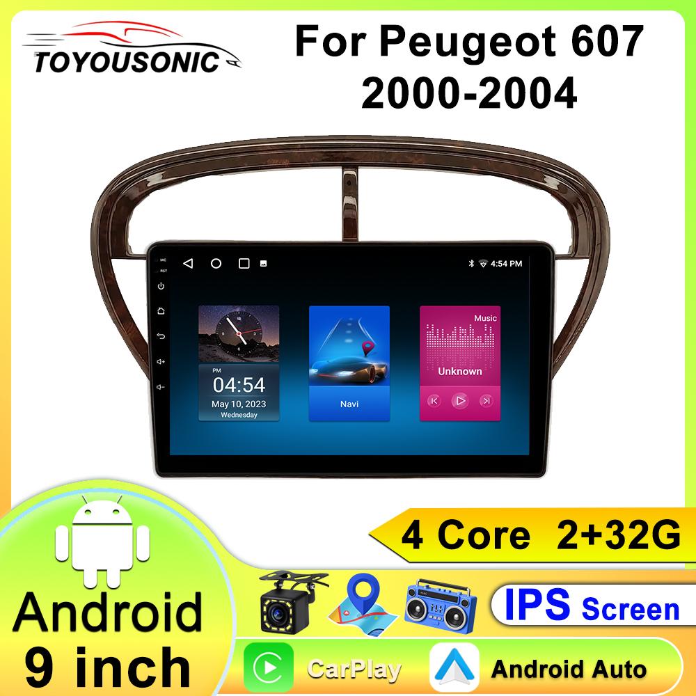 Toyousonic Car Video Player for Peugeot 607 2000-2004 GPS Navigation Built-in Dsp Carplay Autoradio Android Head Unit