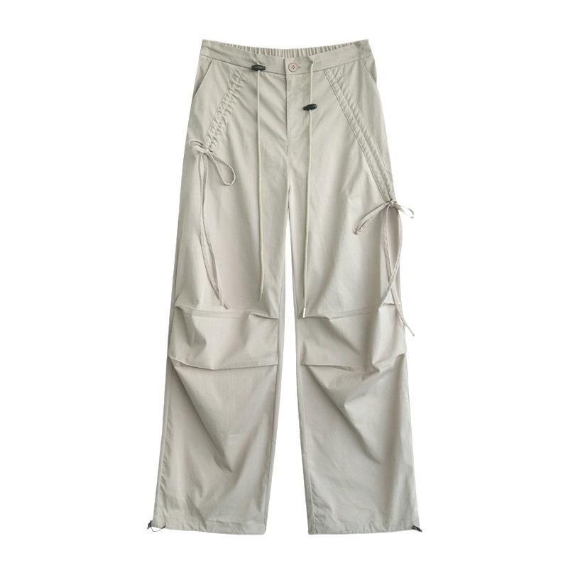 Женский комбинезон с широкими штанинами и бантом, новинка весны и осени, с высокой талией, облегающий, свободные брюки прямого кроя, спортивные повседневные брюки