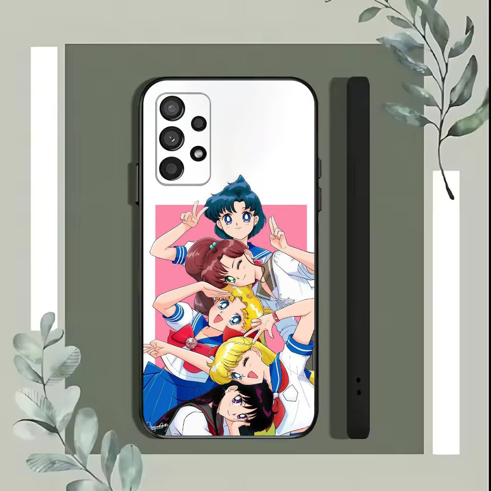 Мультяшный чехол для телефона S-Sailor M-Moons для Samsung S25, S24, S21, S22, S23, S30, Ultra, S20, Plus, Fe, Lite, 5G Черный чехол