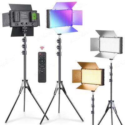 RGB светодиодная панель для фотосъемки и видеосъемки, комплект ламп для фотостудии для прямой трансляции YouTube, Tiktok, со штативом