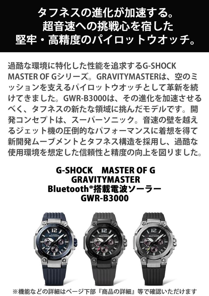 G-SHOCK Casio MASTER OF G GRAVITYMASTER GWR-B3000B-8AJF Мужские Серые Bluetooth, Tough Solar радиоуправляемые Сапфировое стекло экологически чистые Япония