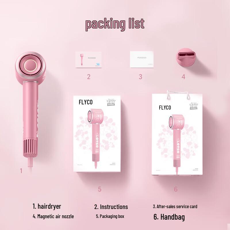 Flyco Высокоскоростной фен «Клубничный Мишка»